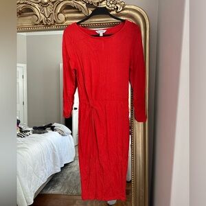 Red midi dress‎